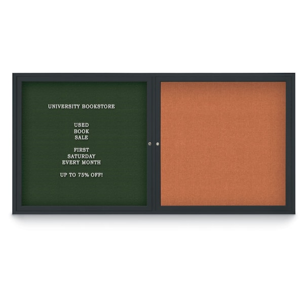 Corkboard, 72"x36", Rubber/Bronze